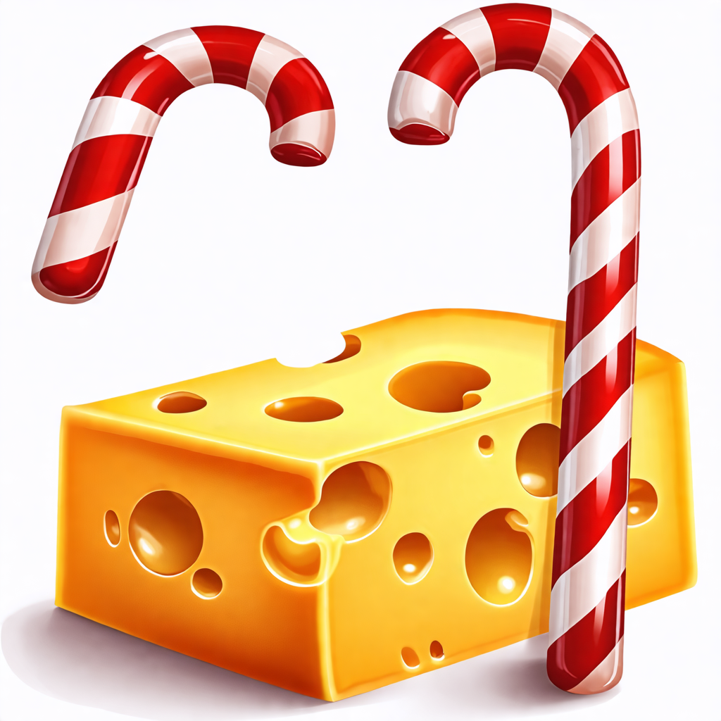 candy cane, cheese